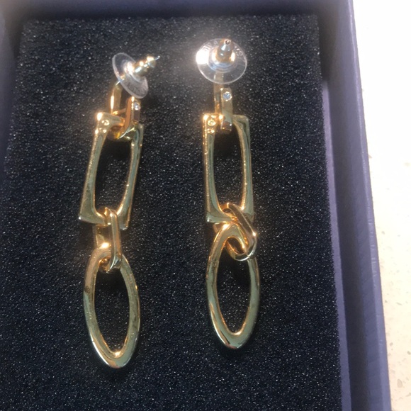 Gold plated Swarovski earrings NEW! - Picture 4 of 5
